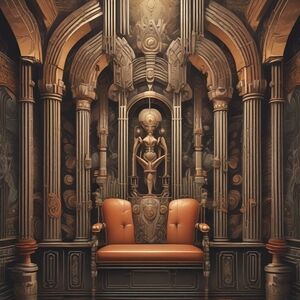 Art Deco Bronze and Black Art Print